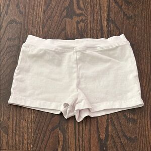 Girls White Cotton Shorts for Dance or Cheer